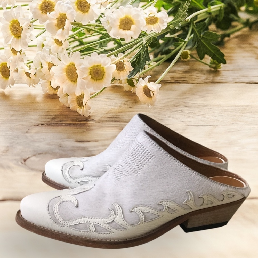 Golden Goose Santiago Sabot Genuine Calf Hair Western Mule